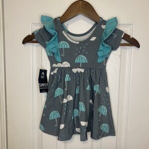 Rags Romper Sleeveless Umbrella Gray Spring Summer‎ Girls Toddler 2T NWT